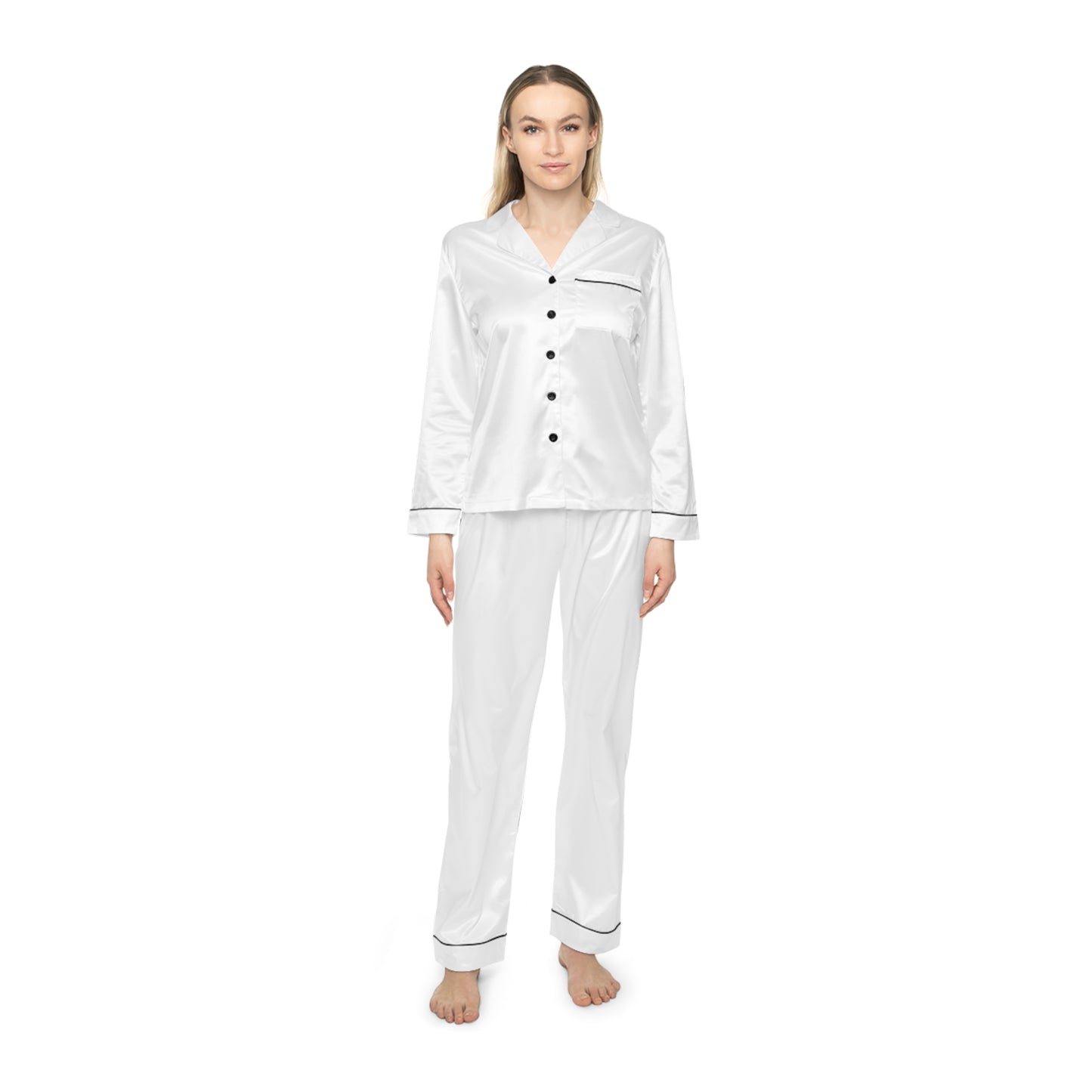 Women's Satin Pajamas (AOP); wild ones