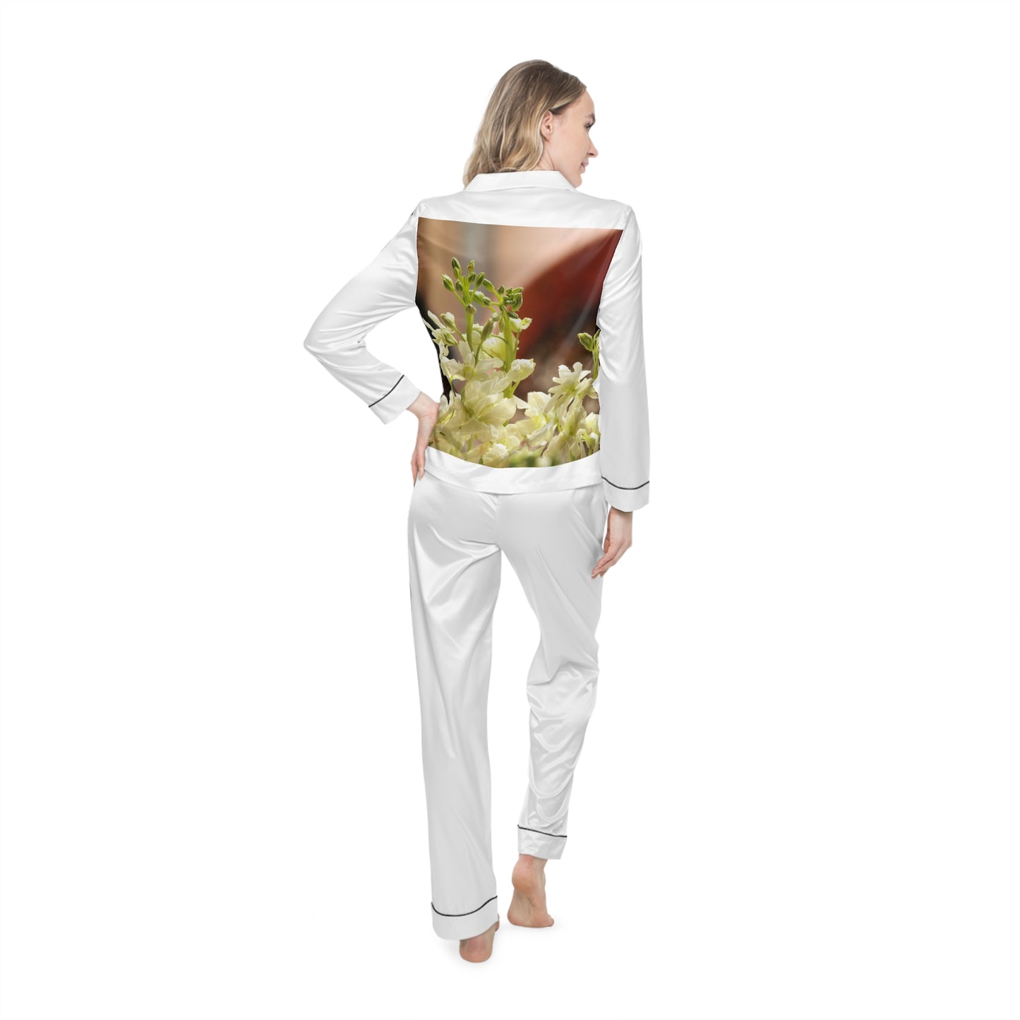 Women's Satin Pajamas (AOP); wild ones